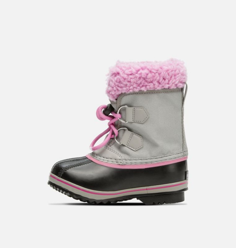 Sorel Barn Vinterkängor Grå/Svarta/Rosa - Childrens Yoot Pac™ Nylon - KAX-690342